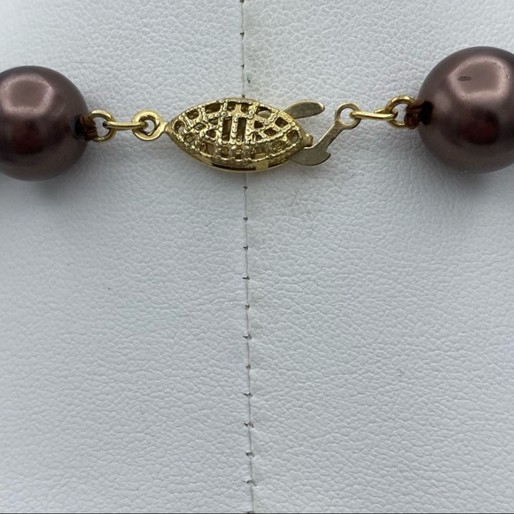 Vintage Faux Pearl Individually Single Knot One Strand Necklace Fishhook Clasp - Picture 3 of 11